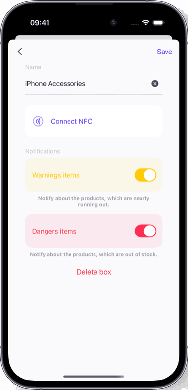 Preview of the Sklad inventory app interface 2