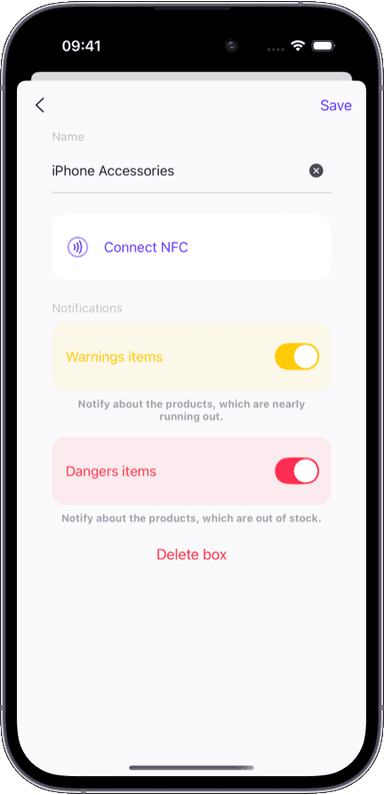 Preview of the Sklad inventory app interface 2